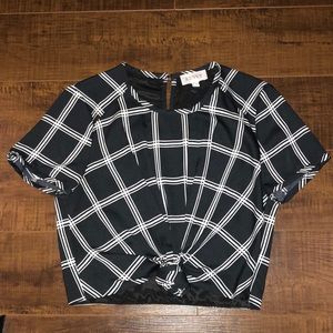 Renvy cropped tie front top